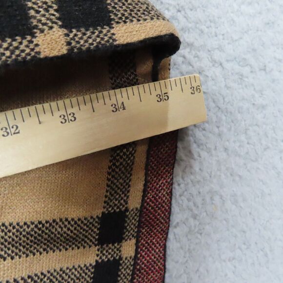 Anne Klein Camel Sleeved Poncho Sweater Cardigan Small Brown Plaid NEW w FLAW - Picture 6 of 11